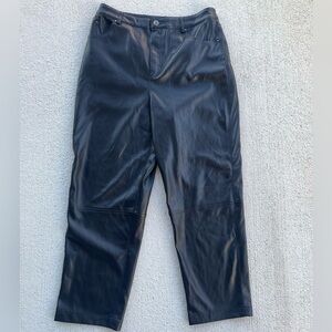 Ted Baker London Faux Leather Pants Womens Size 3 US 8 Black Cropped